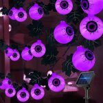 Lampes solaires à globe oculaire d'halloween, 6. 5m 30 led lumière solaire, 8 modes lumières lampes solaires ... Lampes solaires à globe oculaire d'halloween, 6. 5m 30 led lumière solaire, 8 modes lumières lampes solaires ...