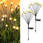 Lampes solaires de jardin, lot de 2 20 leds firefly lumires solaires d'extrieur, lampes de jardin tanches ...
