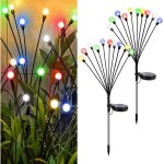 Lampes solaires de jardin, lot de 2 20 leds firefly lumires solaires d'extrieur, lampes de jardin tanches ...