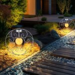 Lampe solaire lampe de jardin boule de verre orientale lumi�re d�corative solaire lumi�re verre en m�tal, ...