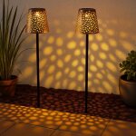 Lampe solaire de jardin led lampe solaire d'ext�rieur en m�tal, avec piquet de terre ip44, effet lumineux, ...