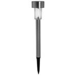 Lampe solaire jumi - en acier inoxydable argent, avec interrupteur - poteau (1 led)