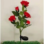 Lampes solaires � led en forme de roses artificielles pour ext�rieur, d�coration de jardin, cour, patio, ...