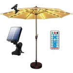 Lampes solaires pour parasol de terrasse, 8 modes d'�clairage led pour tente de plage, camping, jardin, ...