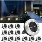 Lampe solaire au sol lot de 12, lumiere solaire exterieur jardin 8 led, tanche spot solaire extrieur, ...