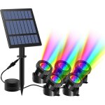 Lampe solaire sous - marines, 5 packs spots solaire, �clairage submersible avec 2 modes, rgb changement ...