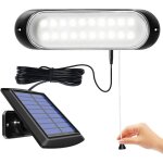 Lampe solaire suspendue d'int�rieur d'ext�rieur ip65 �tanche 20led lumi�re solaire d'appentis avec string ...