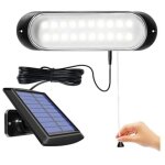 Lampe solaire suspendue d'int�rieur d'ext�rieur ip65 �tanche 20led lumi�re solaire d'appentis avec string ...