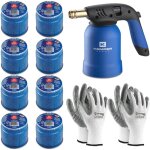 Lampe a' souder tornado a' allumage pie'zo ke2019 + 8 cartouches de gaz de percage kemper + 2 gants