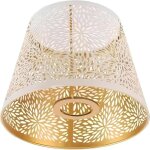 Lampe sur pied avec abat - jour blanc et motif floral sculpt� - design moderne et �l�gant pour salon ...