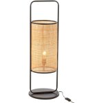 Lampe sur pied en mtal et rotin noir 30x30x92 cm