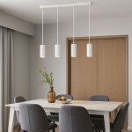 Lampe  suspendre lampe de table  manger 4 flammes plafonnier blanc suspendu, mtal aluminium, 4x gu10 ...