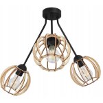 Lampe suspendu plafond lustre abat - jour en bois led