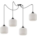 Lampe suspendu spider riffle noire 4 flash lampe blanc cylindre e27