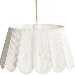 Lampe suspendue boh�me avec abat - jour en corde de papier structure pieds en fer beige clair sebakwe ...