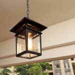 Lampe suspendue d'ext�rieur en acier galvanis� ? abat - jour en verre clair ? tension 110 - 240v ? dimensions ...