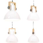 Lampe suspendue industrielle 25 w blanc rond 30 cm e27 - lampe suspension - lampadaire - luminaire suspendu ...