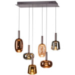 Lampe suspendue joyeuse irides 6 lumi�res droites - 2681 - 70