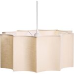 Lampe suspendue moderne base en m�tal abat - jour en tissu beige et blanche luenha