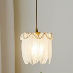 Lampe suspendue en verre de lumi�re pendante �l�gante moderne en forme de plume, luminaire de plafond ...