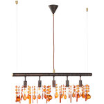 Lampe � suspension en cristal plafonnier ambre pendule �clairage salle � manger wofi 7320. 05. 05. 6000 ...
