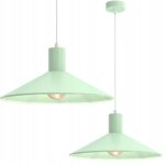 Lampe  suspension e27, abat - jour en mtal vert, verrire