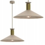 Lampe � suspension grand abat - jour e27 cachemire dor� m�tal polonais lampe led