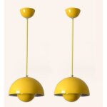 Lampe � suspension moderne e27 luminaire plafonnier m�tal suspension lustre en forme de fleur 2pcs jaune ...