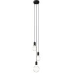 Lampe suspension multiple 3 bras avec c�ble textile et finitions en m�tal mont� - sans ampoule - noir ...