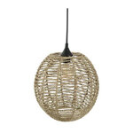 Lampe suspension vintage 'boule' 33cm naturel