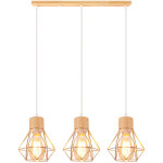 Lampe � suspension vintage suspension luminaire r�tro 3 lumi�res plafonnier d'int�rieur moderne en m�tal ...