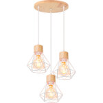 Lampe � suspension vintage suspension luminaire r�tro blanc 3 lumi�res plafonnier d'int�rieur moderne ...