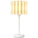 Lampe de table avec abat - jour ondul� - lampe de chevet design e27 - interrupteur poussoir - salon, ...