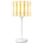 Lampe de table avec abat - jour ondul�, douille e27, lampe de chevet pour salon ou salle de jeux, blanche, ...