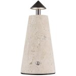 Lampe de table, lampe d'appoint, lampe de lecture, pierre de travertin, variateur tactile, led, h 19 ...