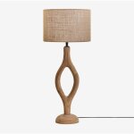 Lampe de table en bois de manguier gracia sklum