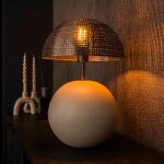 Lampe de table boule 31x31x49 cm en mtal et argile gris - amp