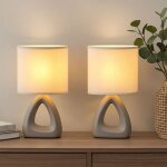 Lampe de table céramique lampe de chevet abat - jour textile gris, douille e14, lxlxh 17x10x30 cm, lot ... Lampe de table céramique lampe de chevet abat - jour textile gris, douille e14, lxlxh 17x10x30 cm, lot ...