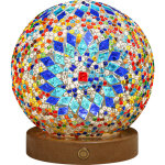 Lampe de table de chevet boule de verre mosa�que veilleuse lampe d�corative r�tro lampe globe table / ...