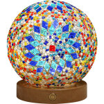 Lampe de table de chevet boule de verre mosa�que veilleuse lampe d�corative r�tro lampe globe table / ...