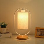 Lampe de table de chevet led, lampe de chambre avec abat - jour en tissu moderne, lampe de table au design ...