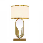 Lampe de table cr�ative, lampe de chevet � monture dor�e blanche, lampe de nuit, convient pour salle ...