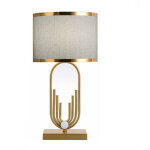 Lampe de table �l�gante � monture grise dor�e, lampe de nuit de luxe l�g�re, lampe de chevet de chambre, ...