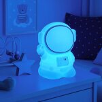 Lampe de table pour enfants lampe de chevet led lampe de chevet pour enfants astronaute, changement de ...