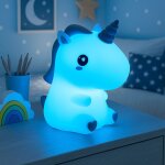 Lampe de table pour enfants lampe de chevet led licorne, changement de couleur rgb, variateur tactile, ...
