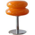 Lampe de table en forme de tarte aux ?ufs, lampe orange, lampe design, lumire douce, conome en nergie, ...