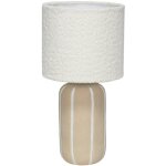 Lampe de table intérieur céramique greige. abat - jour bouclette h 41cm - roxane Lampe de table intérieur céramique greige. abat - jour bouclette h 41cm - roxane