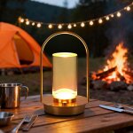 Lampe de table de lanterne en cristal portable ext�rieure int�rieure, petite lampe de bureau led sans ...