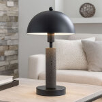 Lampe de table led lampe d'appoint noire lampe de table lampe de salon pierre de travertin, m�tal, 1x ...