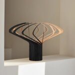 Lampe de table led bois naturel et noir - piatoni - puntaskaldazol